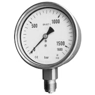 Standard pressure range 0.6 to 4000 bar